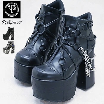 【直営SHOP限定】 ヨースケ YOSUKE 厚底ブーツ レディース ショート 12.5cm 厚底ヒール　公式SHOP特典キズ補修液付