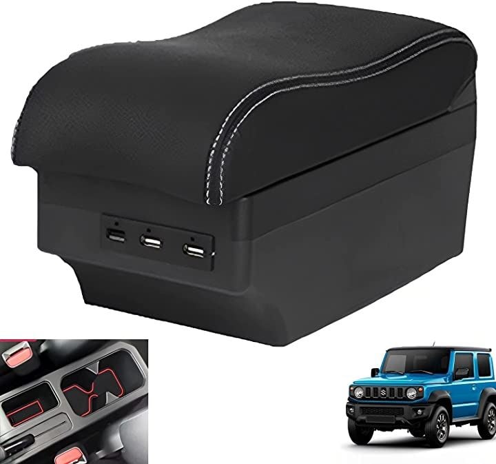 スズキ ジムニー アームレスト コンソール ボックス 7USB ホワイト JIMNY 2019-2020 JB64 JB74 専用 7USBポート( 7USB：ホワイト)