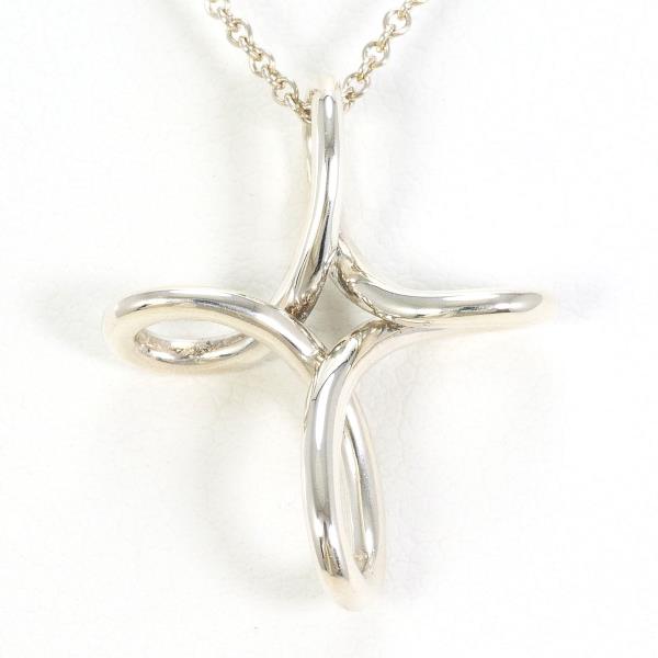 ティファニー オープンクロス シルバー ネックレス 箱 袋 約40cm ジュエリー 中古