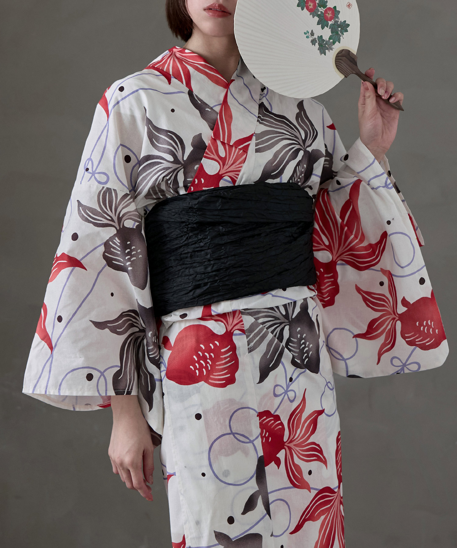 大人浴衣ブランドasaka 綿仕立て上がり浴衣＋しわ兵児帯＋腰ひも2本 3点セット 浴衣 セット レディース 帯セット ゆかた しわ兵児帯 大人 夏祭り 花火大会 綿 レトロ モダン 和服 古典柄