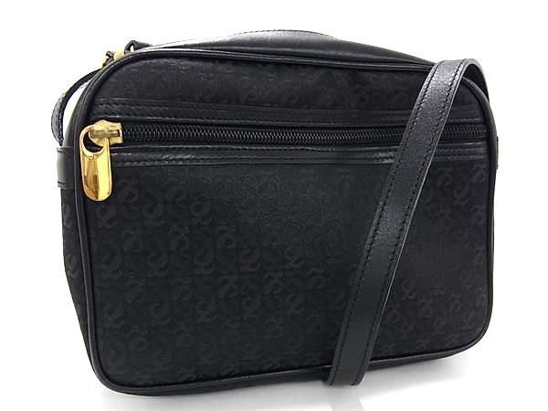 ロエベ ショルダーバッグ アナグラム クロスボディバッグ キャンバス×レザー - ポシェット ゴールド金具 ブラック 鞄 肩掛け 斜め掛け ブランド 旅行 通勤 通学 上品【本物保証】