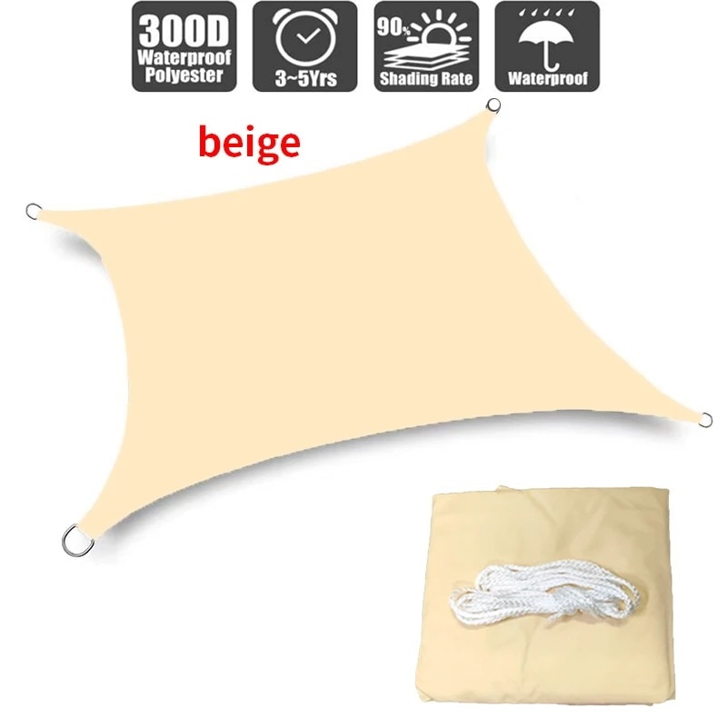 屋外の庭ビーチキャンプパティオプール日よけテントのための420d防水日よけシェード beige 2x2m