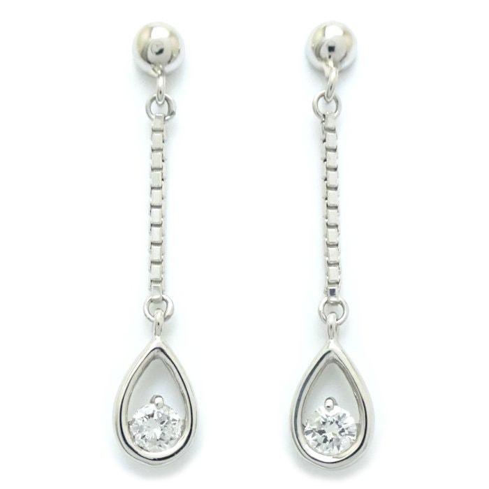 ダイヤモンド ピアス ダイヤモンド0.09ctｘ2 Pt900プラチナxPt850プラチナ /28178【中古】