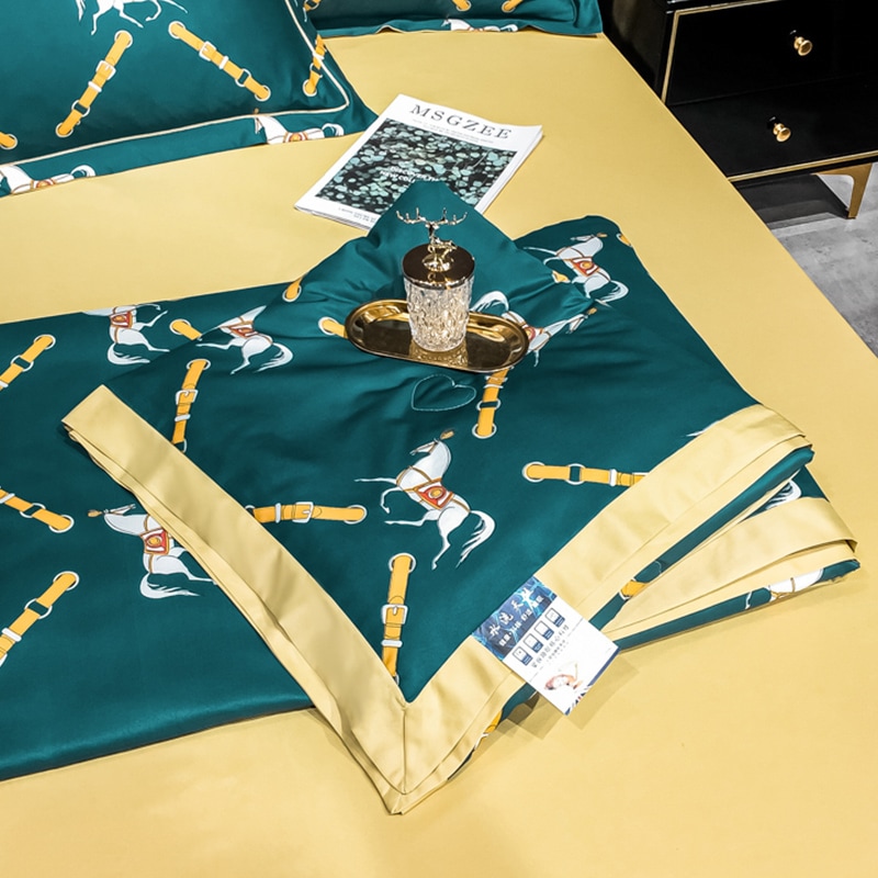 夏のエアコンキルト夏のクールキルトアイスシルク4ピースセットウォッシュドコットンライトラグジュ