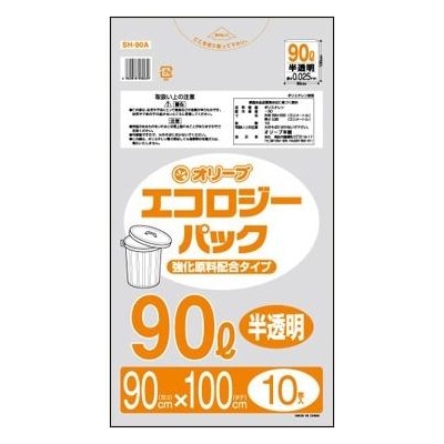 業務用ごみ袋 90L 厚さ0.025mm 10枚40冊 400枚セット まとめ買い まとめ売り 大きめサイズ 特大 半透明 6,883円