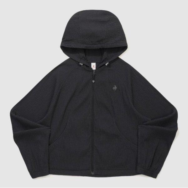 ジャケット BQK QR222OJK51-BLK 女性 プチ プリーツ ルーズフィット 軽量 ウーブン ジャケット / ブラック