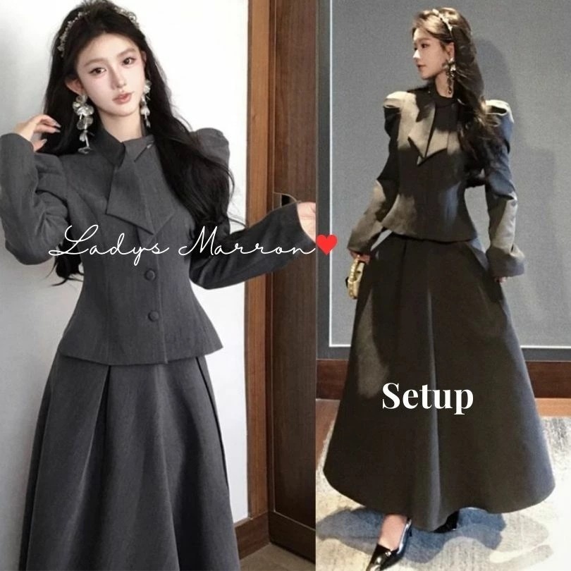 【即納】セットアップ レディース きれいめ ペプラム 個性的 かわいい 七五三 ママ 母親 同窓会 成人式 二次会 卒業式 ロングスカート セレモニー ガーリー ハイウエスト ツーピース 上下セット