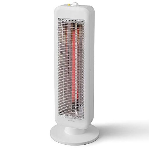 電気ストーブ ヒーター 高さ型 首振り70度 転倒時電源OFF 400W/800W 2段階切替 ブラックコートヒーター IESB-S800 ホワイト