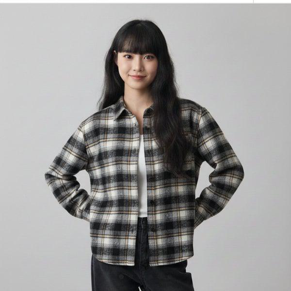 여성플란넬체크오버셔츠 10540-120-828-25S-SH