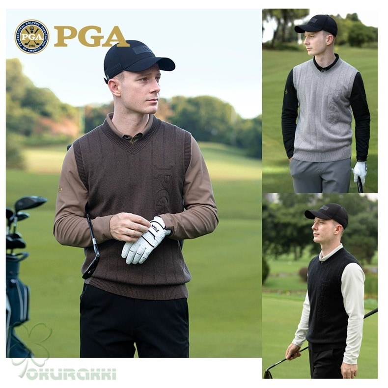 ゴルフ GOLF ウールセーター 秋 冬 メンズ コート ゴルフベスト ニットセーター 防寒 暖かい プレゼント ギフト2410glfster08