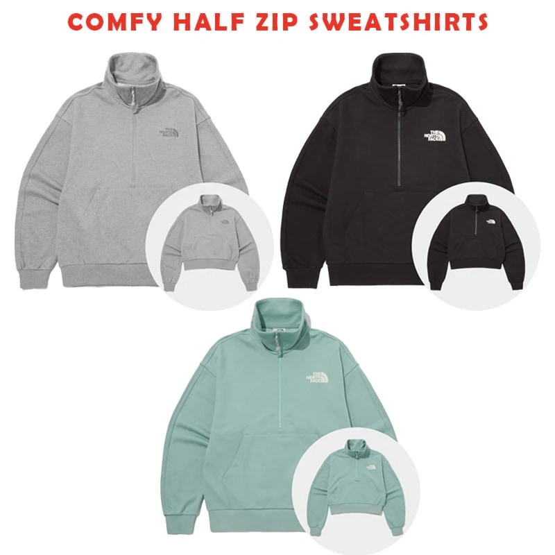 韓国正規品保証 関税負担なし NM5MP52J COMFY HALF ZIP SWEATSHIRTS デイリー 基本 着装 男子 女子 人気 韓国 ファッション 男女共用 アウトドア