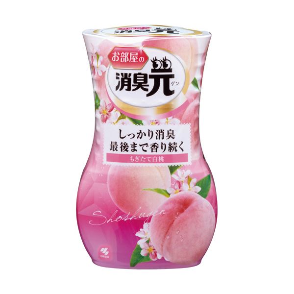 （まとめ）小林製薬 お部屋の消臭元 もぎたて白桃 400ml 1セット（5個） (×3セット)