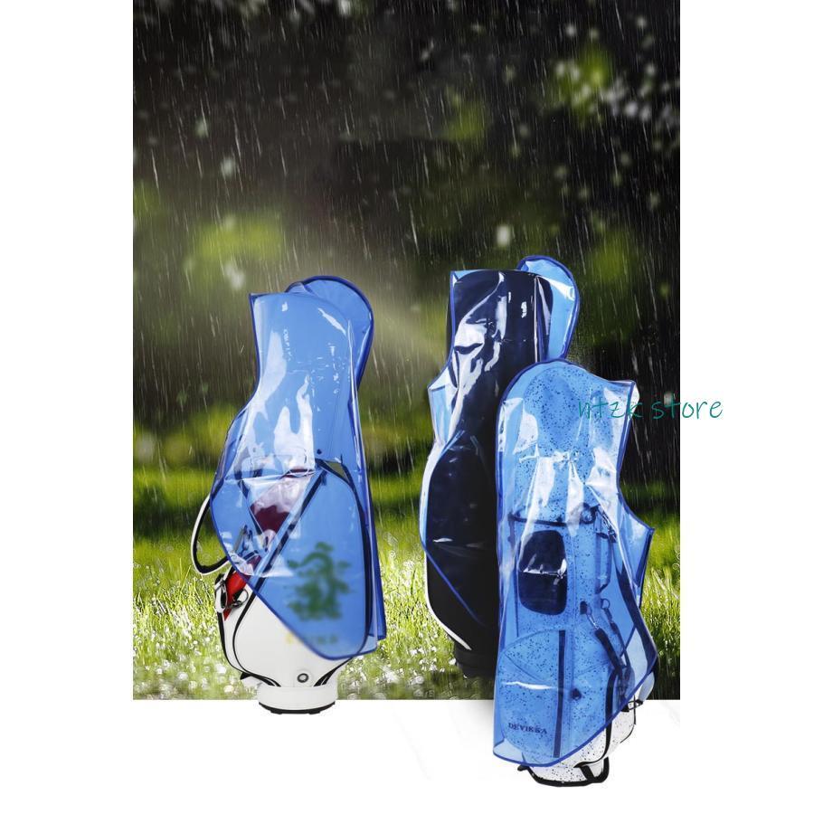 短納期 ゴルフバッグカバー 防水 防塵 透明 ゴルフバッグ用 レインコート ベルクロ 耐摩耗性 ゴルフカバー 折りたたみ 携帯便利 軽量 収納