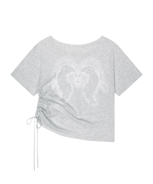 【ILLIGO】 SAESO ANGEL OFF SHOULDER T-SHIRT MELANGE 正規品