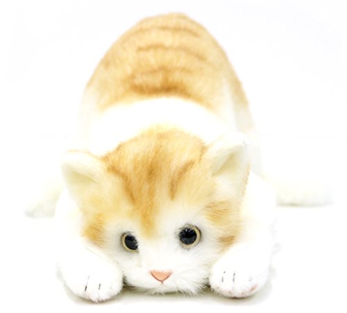 日本製 リアルな猫のぬいぐるみ 58cm (トラ茶L目明き)