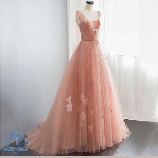 ウエディングドレス カラー ピアノ演奏会 袖あり 豪華 ロングドレス 結婚式 花嫁ドレス 二次会 パ