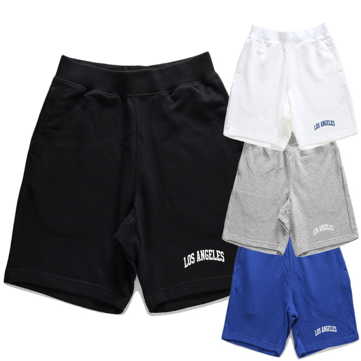 ACE FLAG ハーフパンツ Los Angeles ロサンゼル LA ロゴ スウェット 裏パイル 半ズボン 短パン メンズ 春夏用 全4色 大きいサイズ エースフラッグ