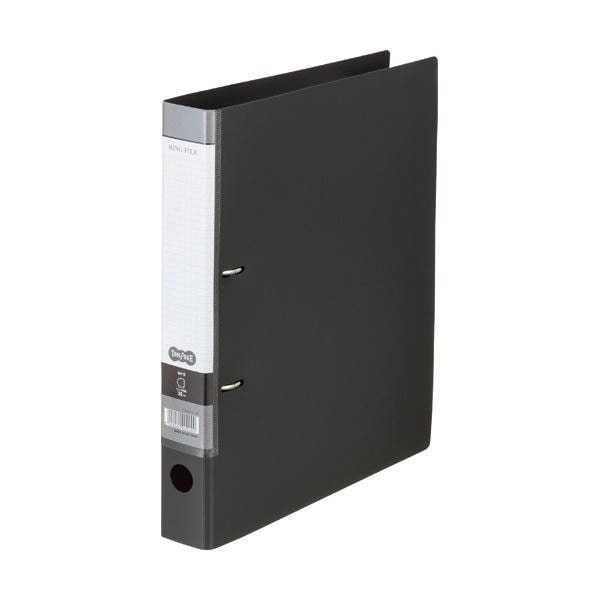 (まとめ) TANOSEE DリングファイルA4タテ 2穴 280枚収容 背幅45mm ダークグレー 1冊 (×30セット)