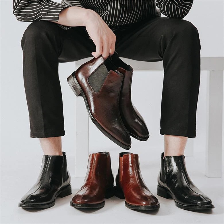 人気沸騰新柄追加 メンズ サイドゴアブーツ ショート 紳士靴 ワーク 通勤 ポインテッドトゥ ビジネスシューズ 革靴 ブーティー 男子靴