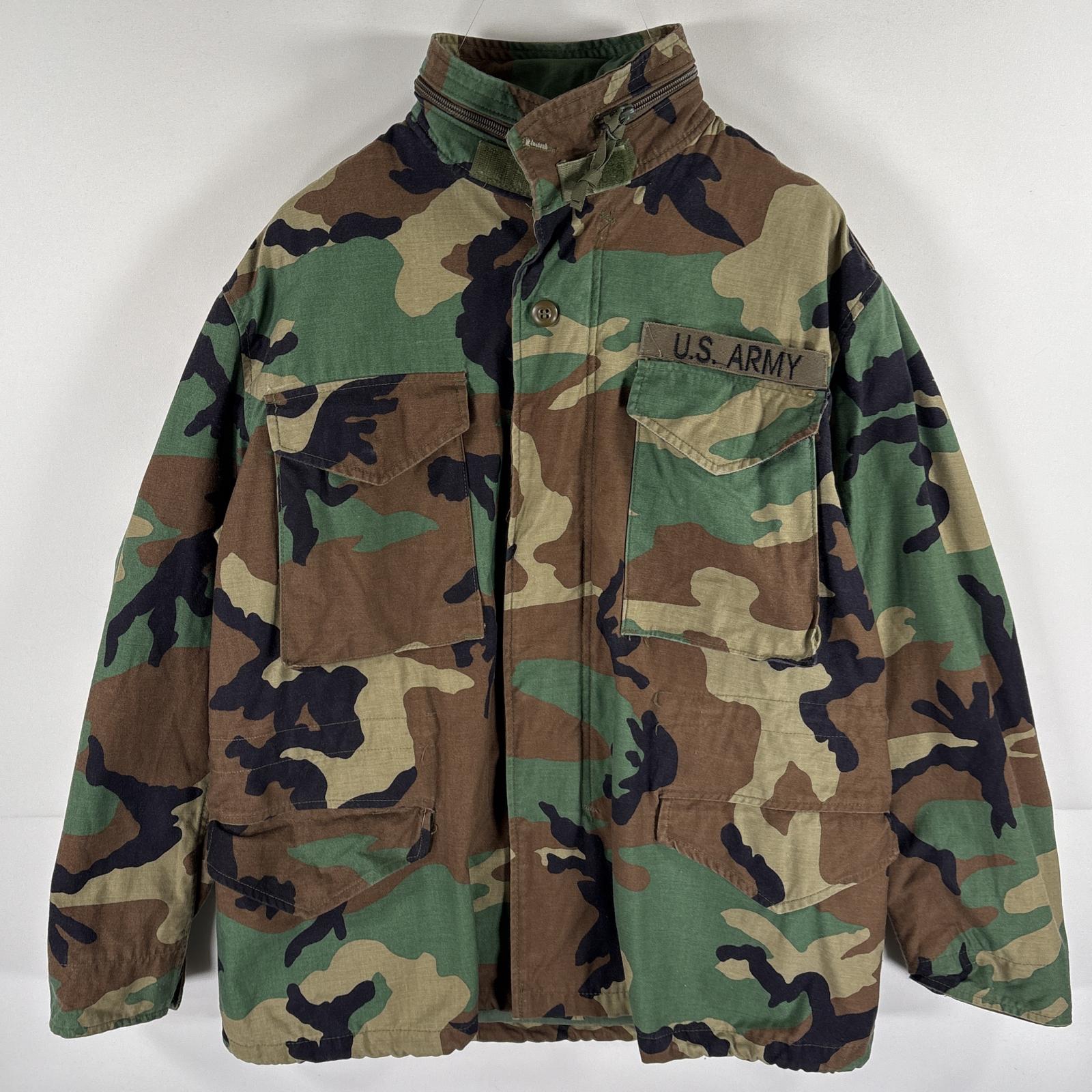 古着 ミリタリージャケット M65 フィールドジャケット ウッドランドカモフラ 米軍実物 MEDIUM SHORT グリーン メンズ