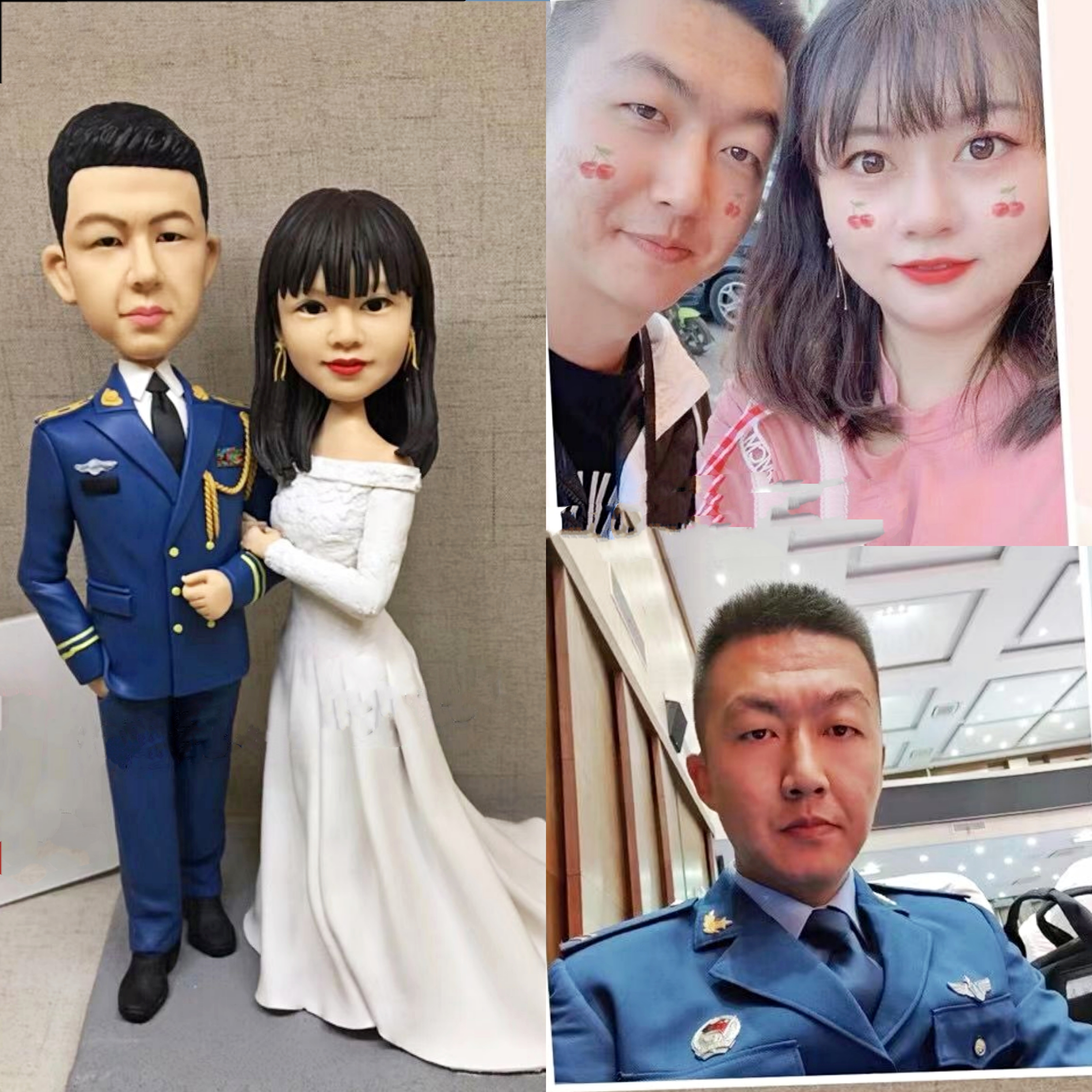 【オーダーメイド】3D肖像画 似顔絵 人形 フィギュア 結婚祝い 周年記念日 カップル 彼氏 彼女 夫婦 両親 贈呈品 記念品