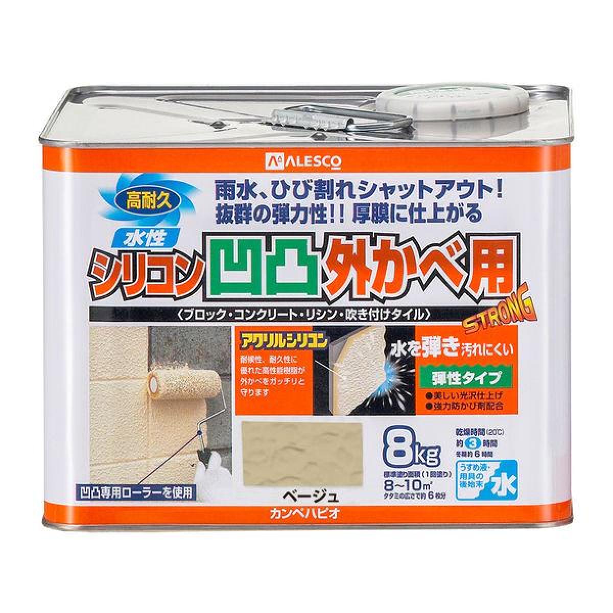 カンペハピオ 水性シリコン凹凸外かべ用塗料 ベージュ ８ｋｇ