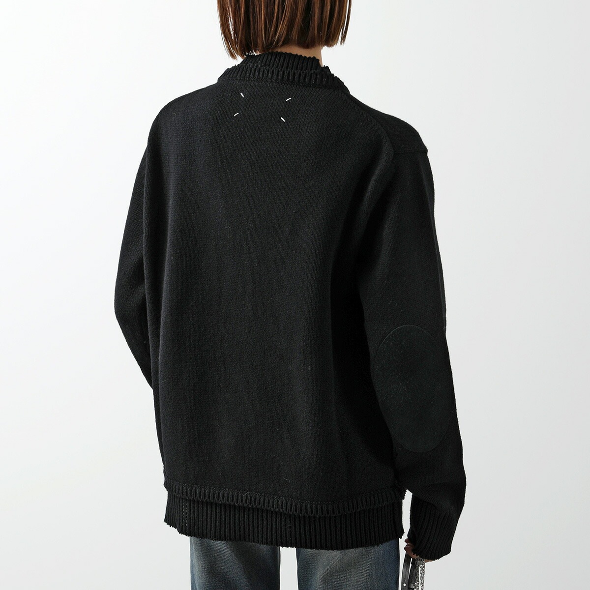 MAISON MARGIELA メゾンマルジェラ 4 14 セーター SI1GP0001 S18064 レディース エルボーパッチ 長袖 クルーネック ニット 900F