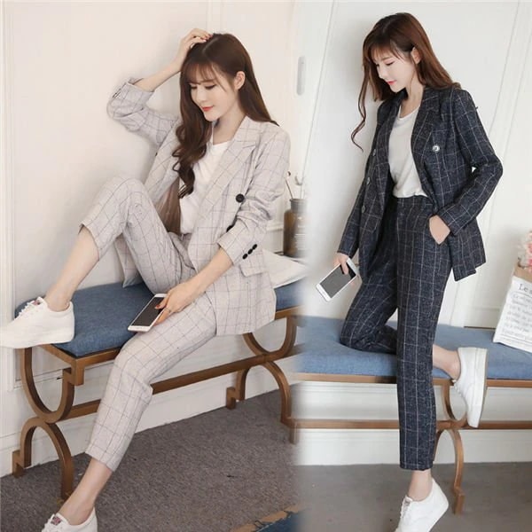 レディース スーツセット スーツ パンツスーツ セットアップ 2点セット ロングズボン オフィス ビジネス 通勤 おしゃれ 無地 春秋 着痩せ