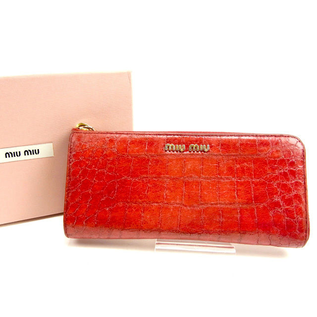 長財布 スタンパコッコ レッド レディース 中古