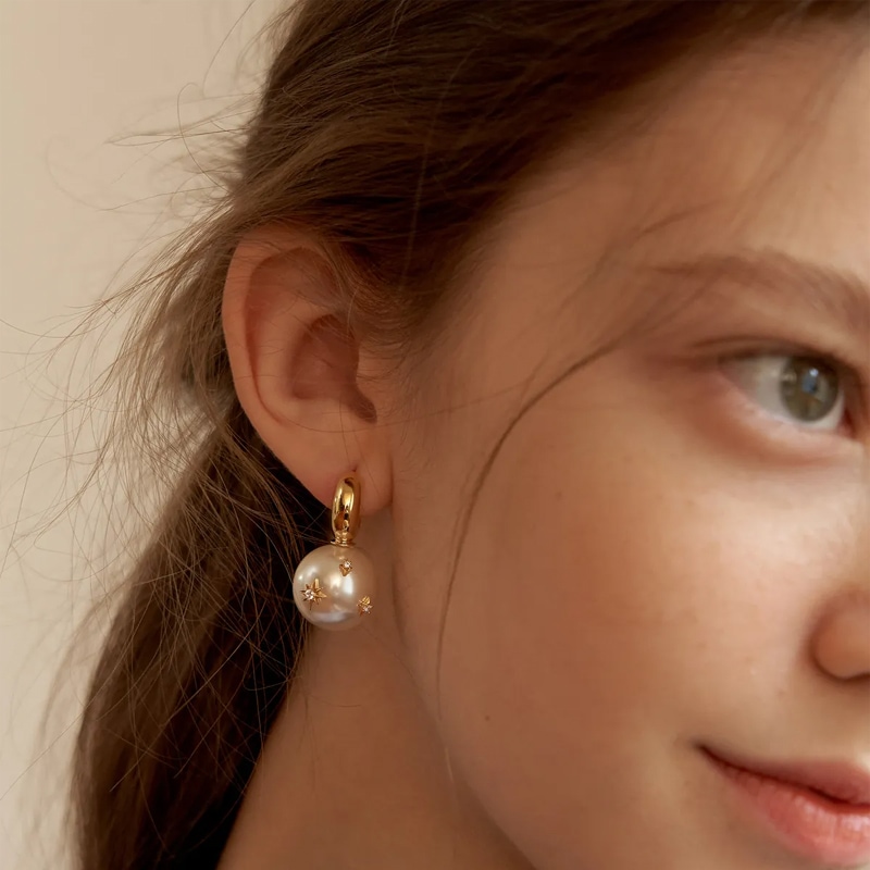 Mignon Etoile Pearl Hoop Earring ピアス