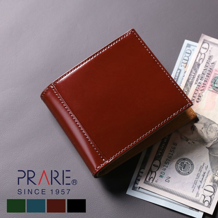 [PRAIRIE]コードバンレザー二つ折り財布