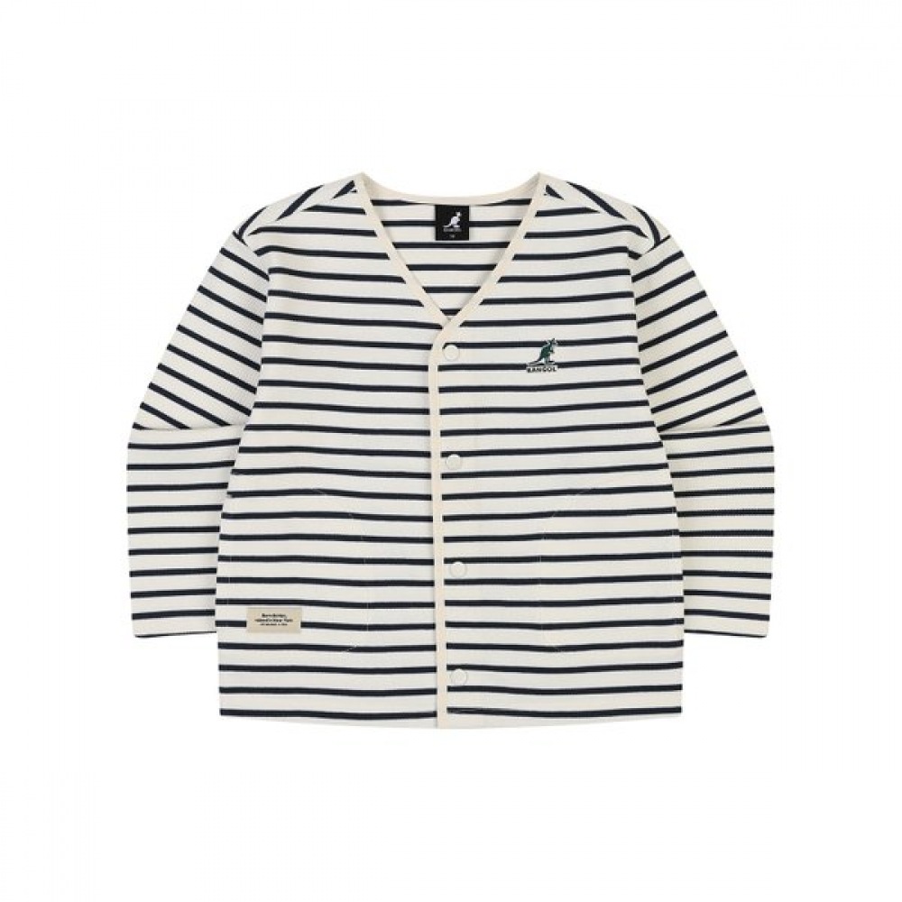 KANGOL KIDS ストライプジャージカーディガン グリーン SA 0002
