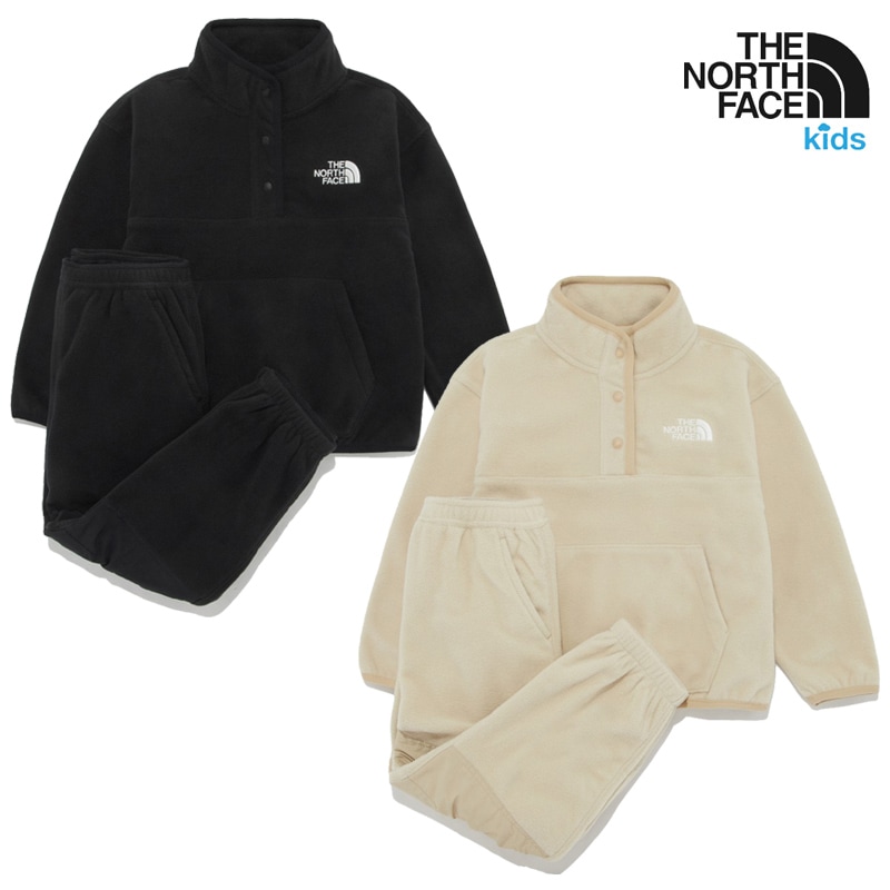 2点一括 NT7TR58 KS PINECONE FLEECE SET 25FW 新作 160大人もOK フリーストレーナー ジョガーパンツ 秋冬キッズ デイリー用 コーデ提案 ソックス パーカー