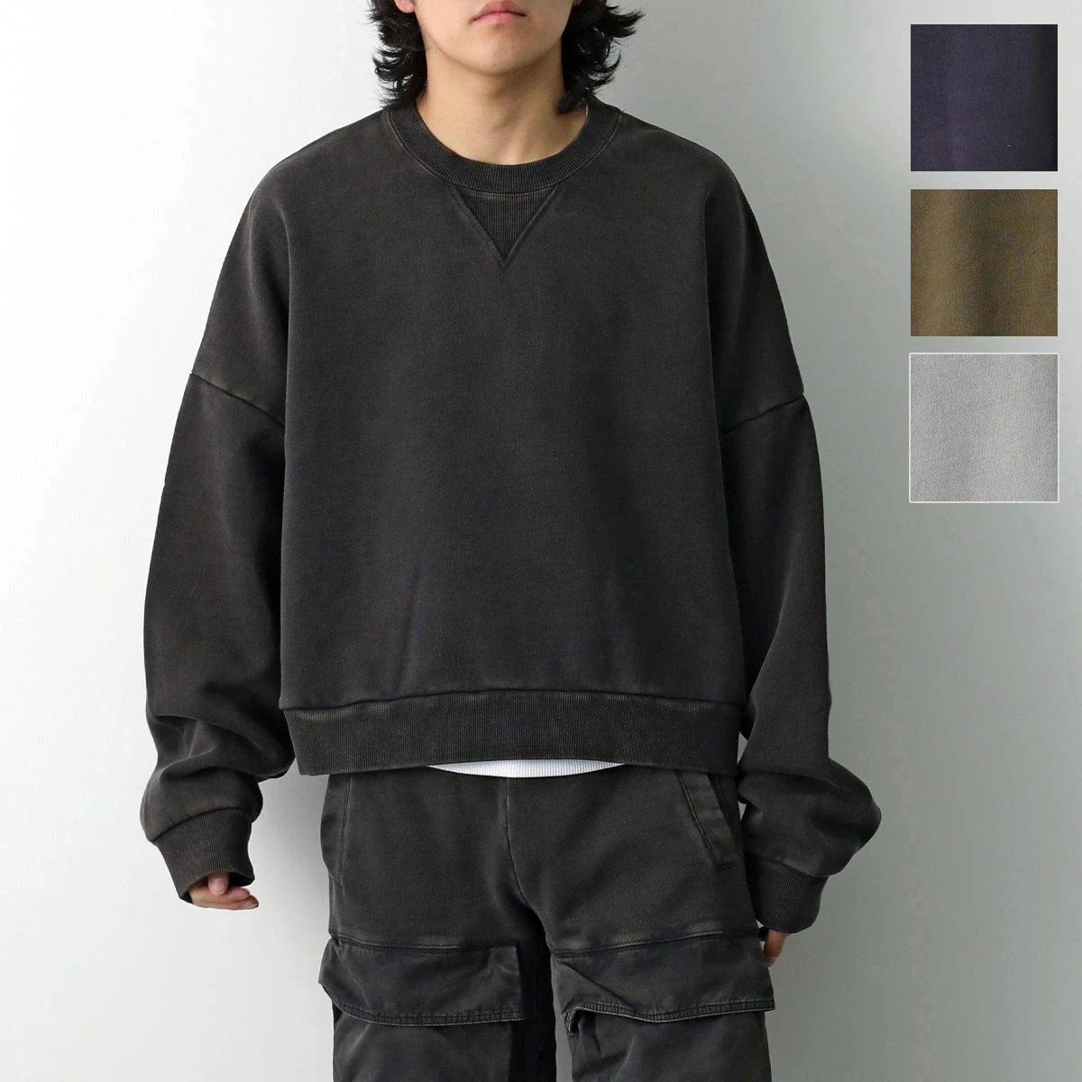 ENTIRE STUDIOS エンタイアスタジオ トレーナー BOX CREW ES2126 メンズ スウェット 長袖 クルーネック コットン オーバーサイズ カラー4色 【mega】