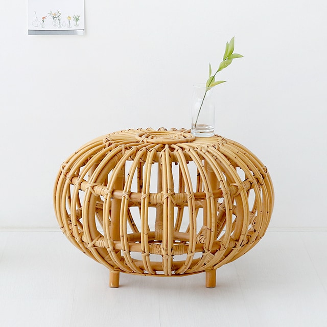 PASAR サイドテーブル スツール 54ラタン素材 直径53x高さ35cm CR0052