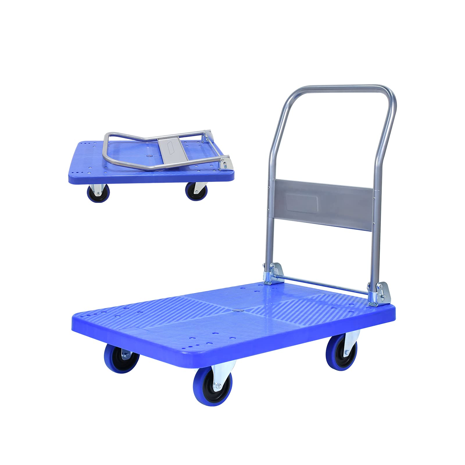 Uholan折りたたみトロリープルグッズ移動トレーラーオフィスショッピングカート耐力400KG運搬