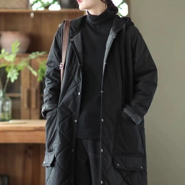 人気沸騰キルティングコート中綿コートコートレディースロングコートアウターキルティングジャケットフード付き冬ロング無地防寒大きいサイズ軽量暖か