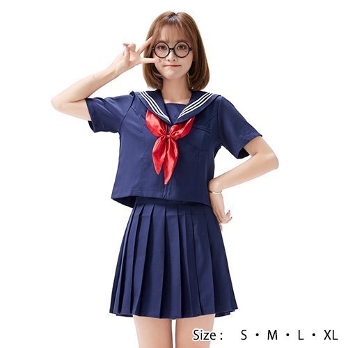 280コスプレ コスチューム 学制服 定番 シック シンプル ベーシック リボン 可愛い ネイビー S M L XL GRAXIA グラシア