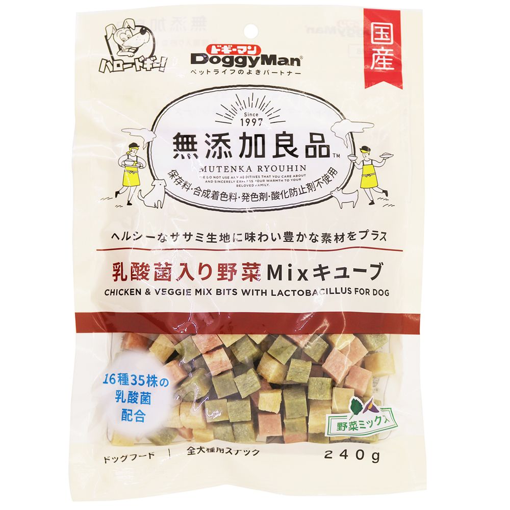 （まとめ買い）無添加良品 乳酸菌入り野菜Mixキューブ 240g 犬用おやつ [x12]