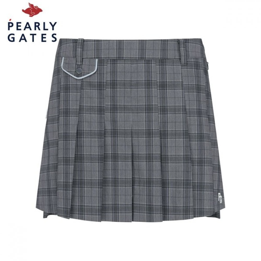 (パリゲイツ) レディースロゴ刺しゅう柄プリーツスカート