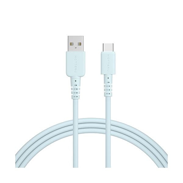 （まとめ） オウルテックMOTTERU A to C シリコンケーブル パウダーブルー 2m MOT-SCBACG200-BL 1本 (×3セット)