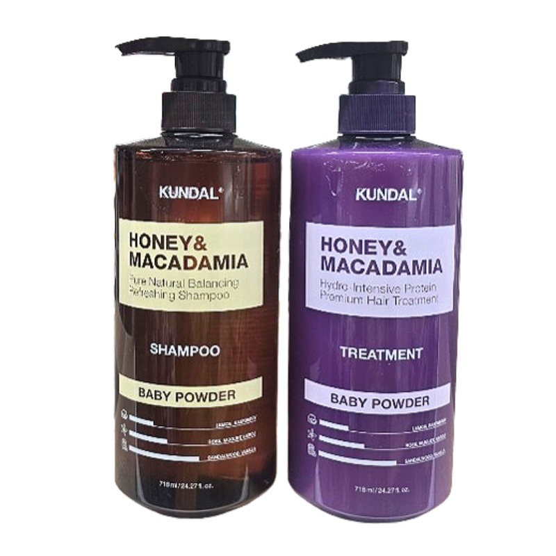 [1+1]ハニーアンドマカデミア ネイチャーシャンプー 718ml+プロテイントリートメント 718mlベビーパウダーの香り