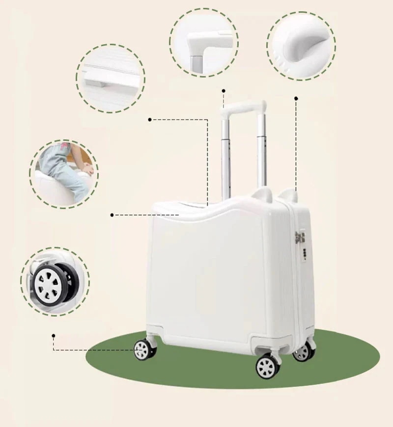 機内持込可 SNSで話題のキッズキャリー！海外でも大流行！子供乗れる多機能スーツケース子連れ旅行が快適になる1個で3役こなすお役立ちキャリー