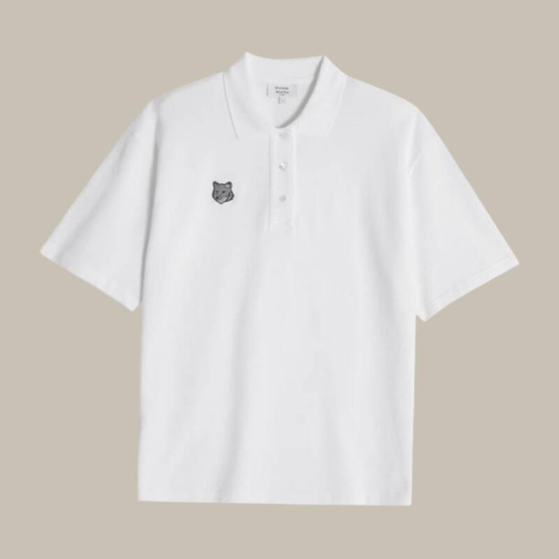 メゾンキツネ OM00213KJ7010 P100 ボールドフォックスヘッドパッチ ポロシャツ メンズ半袖Tシャツ