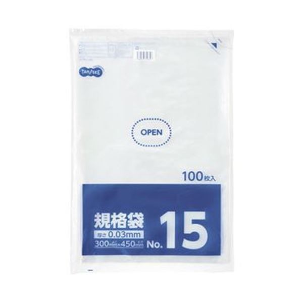 （まとめ）TANOSEE 規格袋 15号0.03x300x450mm 1パック（100枚）[x20]