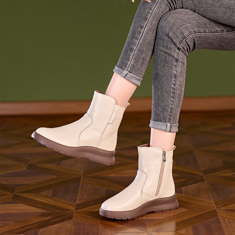 靴 レディース軽量防水耐水性パッド入り身長を伸ばすブーツウィメンズ クラシック・チャンキー・ブーツ ウィメンズ