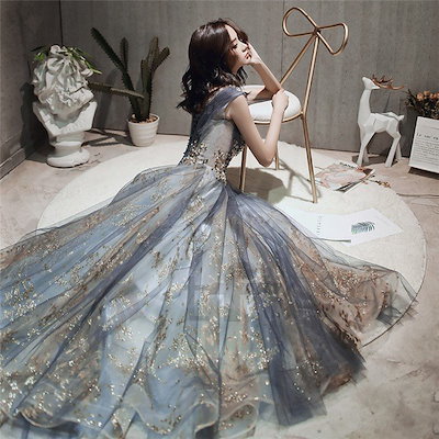 ワンピース イブニングドレスウェディングドレス チュールドレス ロングドレス 安いパーティードレス演奏会 ドレス