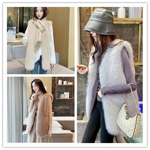 ファッションスリムフェイクファーフェイクファー秋冬フェイクファー