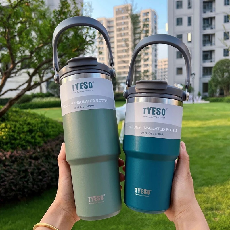 納期21日:Tyeso-ステンレス鋼真空断熱コーヒーカップタンブラー冷保存大容量203040 oz600ml900ml1200ml