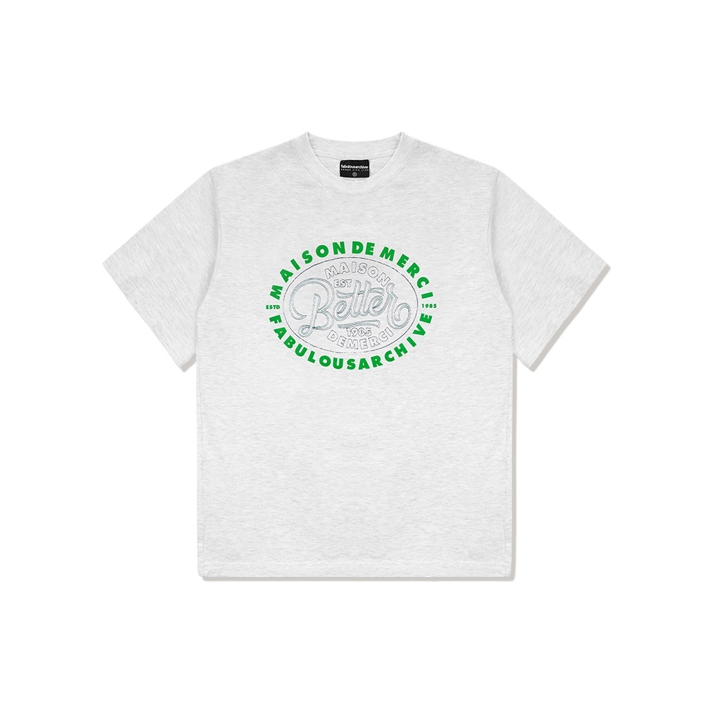 ファビュラスアーカイブユニセックスロゴサークルパッチクルーネック Tシャツアッシュグレー (FCC2TS432M) 5,038円